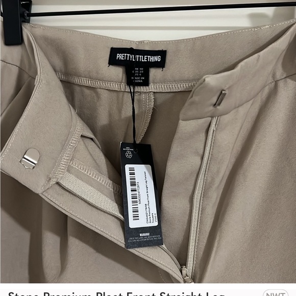 Stone Premium Pleat Front Straight Leg Tailored Pants - Picture 3 of 3